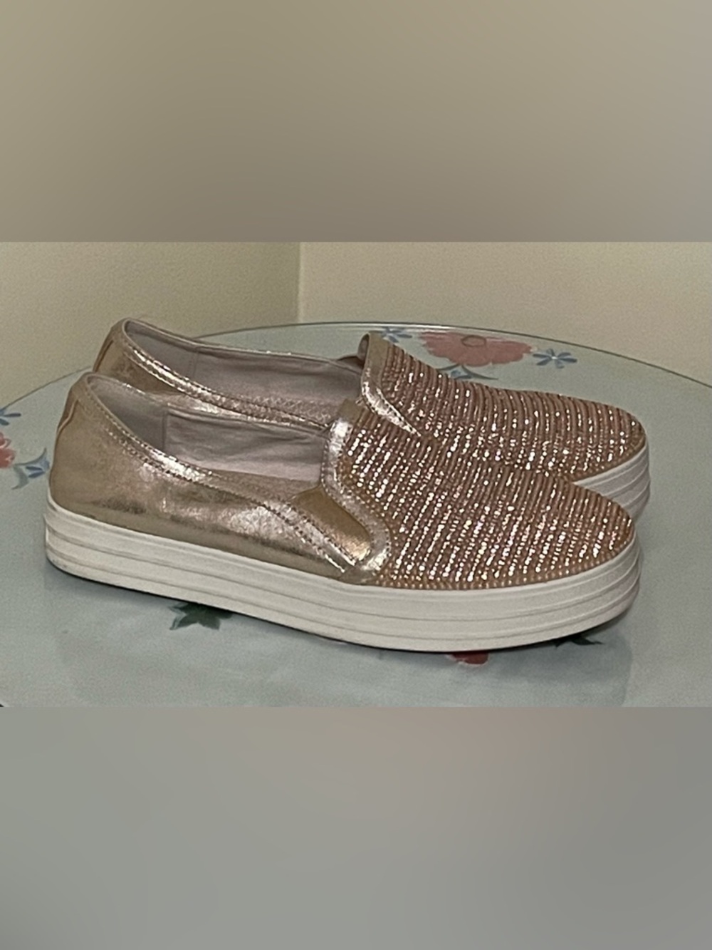 Skechers Rose Gold Slip On Sneakers Size 10